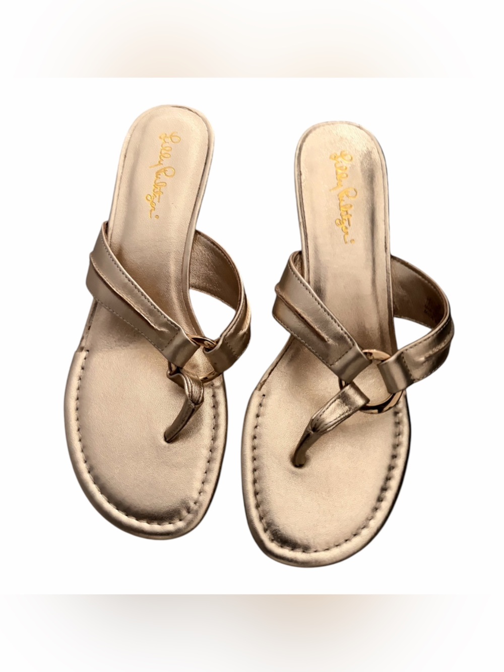 Lilly Pulitzer Metallic Gold Thong Sandals